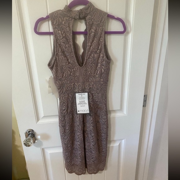 Mocha halter neck bodycon lace detail XS dress NWT - Picture 2 of 6